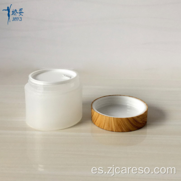 Tarro de crema con tapa de impresión de transferencia de agua de bambú